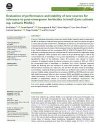 Evaluation of performance and stability of new sources for tolerance to post-emergence herbicides in lentil (Lens culinaris ssp. culinaris Medik.) Evaluation of performance and stability of new sources for tolerance to post-emergence herbicides in lentil (Lens culinaris ssp. culinaris Medik.)