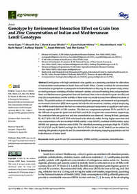 Genotype by Environment Interaction Effect on Grain Iron and Zinc Concentration of Indian and Mediterranean Lentil Genotypes Genotype by Environment Interaction Effect on Grain Iron and Zinc Concentration of Indian and Mediterranean Lentil Genotypes