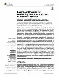 Livestock Genomics for Developing Countries – African Examples in Practice Livestock Genomics for Developing Countries – African Examples in Practice