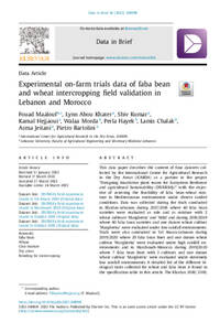 Experimental on-farm trials data of faba bean and wheat intercropping field validation in Lebanon and Morocco Experimental on-farm trials data of faba bean and wheat intercropping field validation in Lebanon and Morocco