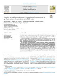 Fostering an enabling environment for equality and empowerment in agri-food systems: An assessment at multiple scales Fostering an enabling environment for equality and empowerment in agri-food systems: An assessment at multiple scales