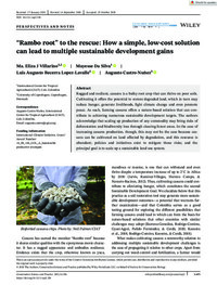 “Rambo root” to the rescue: How a simple, low-cost solution can lead to multiple sustainable development gains “Rambo root” to the rescue: How a simple, low-cost solution can lead to multiple sustainable development gains