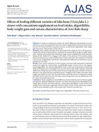 Effects of feeding different varieties of faba bean (Vicia faba L.) straws with concentrate supplement on feed intake, digestibility, body weight gain and carcass characteristics of Arsi-Bale sheep Effects of feeding different varieties of faba bean (Vicia faba L.) straws with concentrate supplement on feed intake, digestibility, body weight gain and carcass characteristics of Arsi-Bale sheep