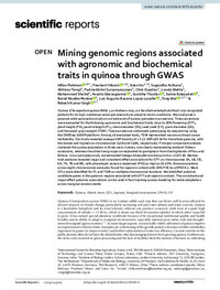 Mining genomic regions associated with agronomic and biochemical traits in quinoa through GWAS Mining genomic regions associated with agronomic and biochemical traits in quinoa through GWAS