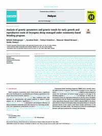 Analysis of genetic parameters and genetic trends for early growth and reproductive traits of Doyogena sheep managed under community-based breeding program