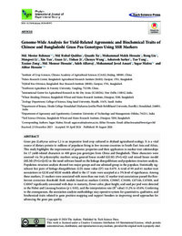 Genome-Wide Analysis for Yield-Related Agronomic and Biochemical Traits of Chinese and Bangladeshi Grass Pea Genotypes Using SSR Markers Genome-Wide Analysis for Yield-Related Agronomic and Biochemical Traits of Chinese and Bangladeshi Grass Pea Genotypes Using SSR Markers