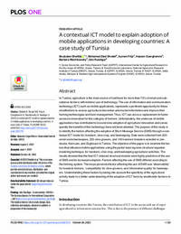 A contextual ICT model to explain adoption of mobile applications in developing countries: A case study of Tunisia A contextual ICT model to explain adoption of mobile applications in developing countries: A case study of Tunisia