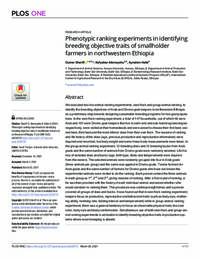 Phenotypic ranking experiments in identifying breeding objective traits of smallholder farmers in northwestern Ethiopia Phenotypic ranking experiments in identifying breeding objective traits of smallholder farmers in northwestern Ethiopia