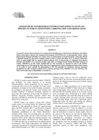 Genotype by environment interaction effects on plant height of wheat genotypes carrying rht 8 dwarfing gene