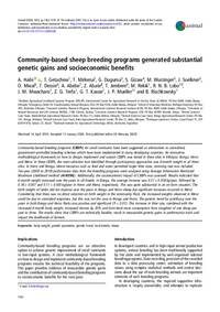 Community-based sheep breeding programs generated substantial genetic gains and socioeconomic benefits Community-based sheep breeding programs generated substantial genetic gains and socioeconomic benefits
