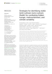 Strategies for identifying stable lentil cultivars (Lens culinaris Medik) for combating hidden hunger, malnourishment, and climate variability Strategies for identifying stable lentil cultivars (Lens culinaris Medik) for combating hidden hunger, malnourishment, and climate variability