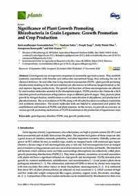 Significance of Plant Growth Promoting Rhizobacteria in Grain Legumes: Growth Promotion and Crop Production Significance of Plant Growth Promoting Rhizobacteria in Grain Legumes: Growth Promotion and Crop Production