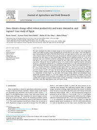 Does climate change affect wheat productivity and water demand in arid regions? Case study of Egypt Does climate change affect wheat productivity and water demand in arid regions? Case study of Egypt