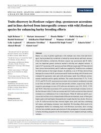 Traits discovery in Hordeum vulgare sbsp. spontaneum accessions and in lines derived from interspecific crosses with wild Hordeum species for enhancing barley breeding efforts