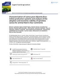 Characterization of cactus pear (Opuntia ficus-indica) production systems and analysis of the adoption and economic viability of spineless cactus for animal feed in four continents