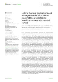 Linking farmers’ perceptions and management decision toward sustainable agroecological transition: evidence from rural Tunisia Linking farmers’ perceptions and management decision toward sustainable agroecological transition: evidence from rural Tunisia