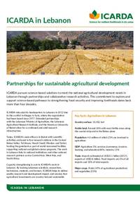 ICARDA in Lebanon: Partnerships for sustainable agricultural development ICARDA in Lebanon: Partnerships for sustainable agricultural development