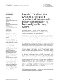 Assessing complementary synergies for integrated crop–livestock systems under conservation agriculture in Tunisian dryland farming systems Assessing complementary synergies for integrated crop–livestock systems under conservation agriculture in Tunisian dryland farming systems