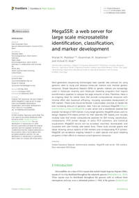 MegaSSR: a web server for large scale microsatellite identification, classification, and marker development MegaSSR: a web server for large scale microsatellite identification, classification, and marker development