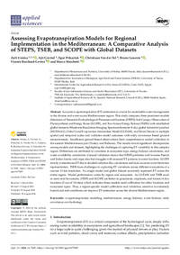 Assessing Evapotranspiration Models for Regional Implementation in the Mediterranean: A Comparative Analysis of STEPS, TSEB, and SCOPE with Global Datasets Assessing Evapotranspiration Models for Regional Implementation in the Mediterranean: A Comparative Analysis of STEPS, TSEB, and SCOPE with Global Datasets