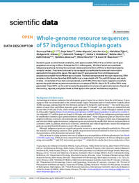 Whole-genome resource sequences of 57 indigenous Ethiopian goats Whole-genome resource sequences of 57 indigenous Ethiopian goats