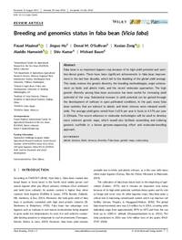 Breeding and genomics status in faba bean (Vicia faba) Breeding and genomics status in faba bean (Vicia faba)