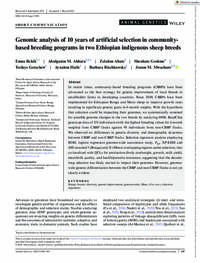 Genomic analysis of 10 years of artificial selection in community-based breeding programs in two Ethiopian indigenous sheep breeds Genomic analysis of 10 years of artificial selection in community-based breeding programs in two Ethiopian indigenous sheep breeds