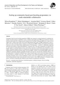 Scaling up community-based goat breeding programmes via multi-stakeholder collaboration Scaling up community-based goat breeding programmes via multi-stakeholder collaboration