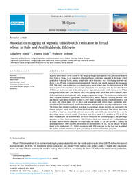 Association mapping of septoria tritici blotch resistance in bread wheat in Bale and Arsi highlands, Ethiopia Association mapping of septoria tritici blotch resistance in bread wheat in Bale and Arsi highlands, Ethiopia