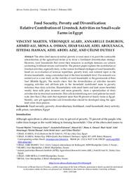 Food Security, Poverty and Diversification: Relative Contribution of Livestock Activities on Small-scale Farms in Egypt