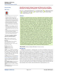 Identifying Genetic Linkage Groups and Markers for Leaf Miner Resistance in Chickpea through QTL Analysis and Field Validation Identifying Genetic Linkage Groups and Markers for Leaf Miner Resistance in Chickpea through QTL Analysis and Field Validation