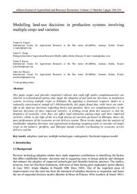 Modelling land-use decisions in production systems involving multiple crops and varieties