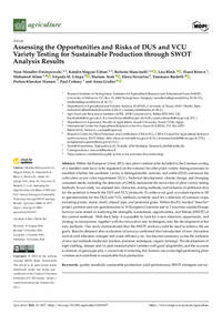 Assessing the Opportunities and Risks of DUS and VCU Variety Testing for Sustainable Production through SWOT Analysis Results Assessing the Opportunities and Risks of DUS and VCU Variety Testing for Sustainable Production through SWOT Analysis Results