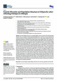 Genetic Diversity and Population Structure of Didymella rabiei Affecting Chickpea in Ethiopia Genetic Diversity and Population Structure of Didymella rabiei Affecting Chickpea in Ethiopia