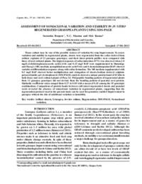 Assessment of somaclonal variation and stability in in vitro regenerated grass pea plants using SDS-PAGE Assessment of somaclonal variation and stability in in vitro regenerated grass pea plants using SDS-PAGE