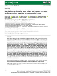 Metabolite database for root, tuber, and banana crops to facilitate modern breeding in understudied crops Metabolite database for root, tuber, and banana crops to facilitate modern breeding in understudied crops