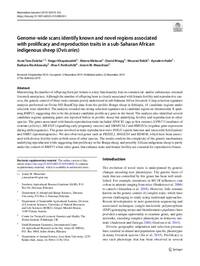 Genome‑wide scans identify known and novel regions associated with prolifcacy and reproduction traits in a sub‑Saharan African indigenous sheep (Ovis aries)