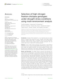 Selection of high nitrogen fixation chickpea genotypes under drought stress conditions using multi-environment analysis