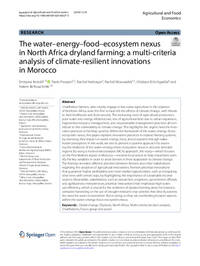 The water–energy–food–ecosystem nexus in North Africa dryland farming: a multi-criteria analysis of climate-resilient innovations in Morocco The water–energy–food–ecosystem nexus in North Africa dryland farming: a multi-criteria analysis of climate-resilient innovations in Morocco