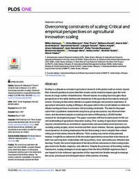 Overcoming constraints of scaling: Critical and empirical perspectives on agricultural innovation scaling Overcoming constraints of scaling: Critical and empirical perspectives on agricultural innovation scaling