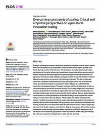 Overcoming constraints of scaling: Critical and empirical perspectives on agricultural innovation scaling