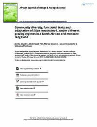 Community diversity, functional traits and adaptation of Stipa tenacissima L. under different grazing regimes in a North African arid montane rangeland Community diversity, functional traits and adaptation of Stipa tenacissima L. under different grazing regimes in a North African arid montane rangeland