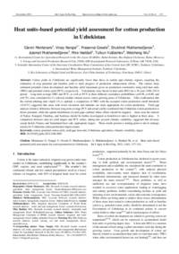 Heat units-based potential yield assessment for cotton production in Uzbekistan Heat units-based potential yield assessment for cotton production in Uzbekistan