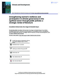 Strengthening women’s resilience and participation in climate governance in the agrifood sector through public policies: a strategic review of literature