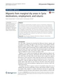 Migrants from marginal dry areas in Syria: destinations, employment, and returns Migrants from marginal dry areas in Syria: destinations, employment, and returns