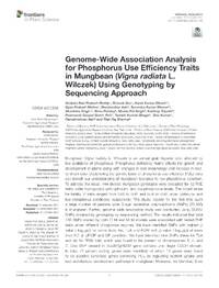 Genome wide association analysis for phosphorus use efficiency traits in mungbean (Vigna radiata L. Wilczek) using genotyping by sequencing approach Genome wide association analysis for phosphorus use efficiency traits in mungbean (Vigna radiata L. Wilczek) using genotyping by sequencing approach
