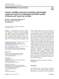 Genetic variability, characters association and principal component study for morphological and fodder quality of Opuntia and Nopalea sp. in India Genetic variability, characters association and principal component study for morphological and fodder quality of Opuntia and Nopalea sp. in India