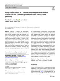 Crop wild relatives in Lebanon: mapping the distribution of Poaceae and Fabaceae priority taxa for conservation planning Crop wild relatives in Lebanon: mapping the distribution of Poaceae and Fabaceae priority taxa for conservation planning