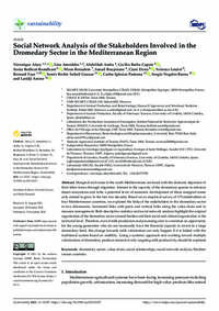 Social Network Analysis of the Stakeholders Involved in the Dromedary Sector in the Mediterranean Region Social Network Analysis of the Stakeholders Involved in the Dromedary Sector in the Mediterranean Region