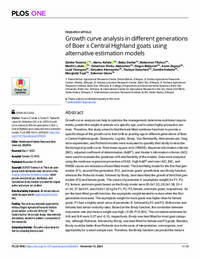 Growth curve analysis in different generations of Boer x Central Highland goats using alternative estimation models Growth curve analysis in different generations of Boer x Central Highland goats using alternative estimation models